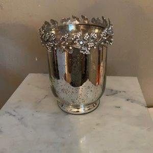 Nanette silver candle 51/2”H new